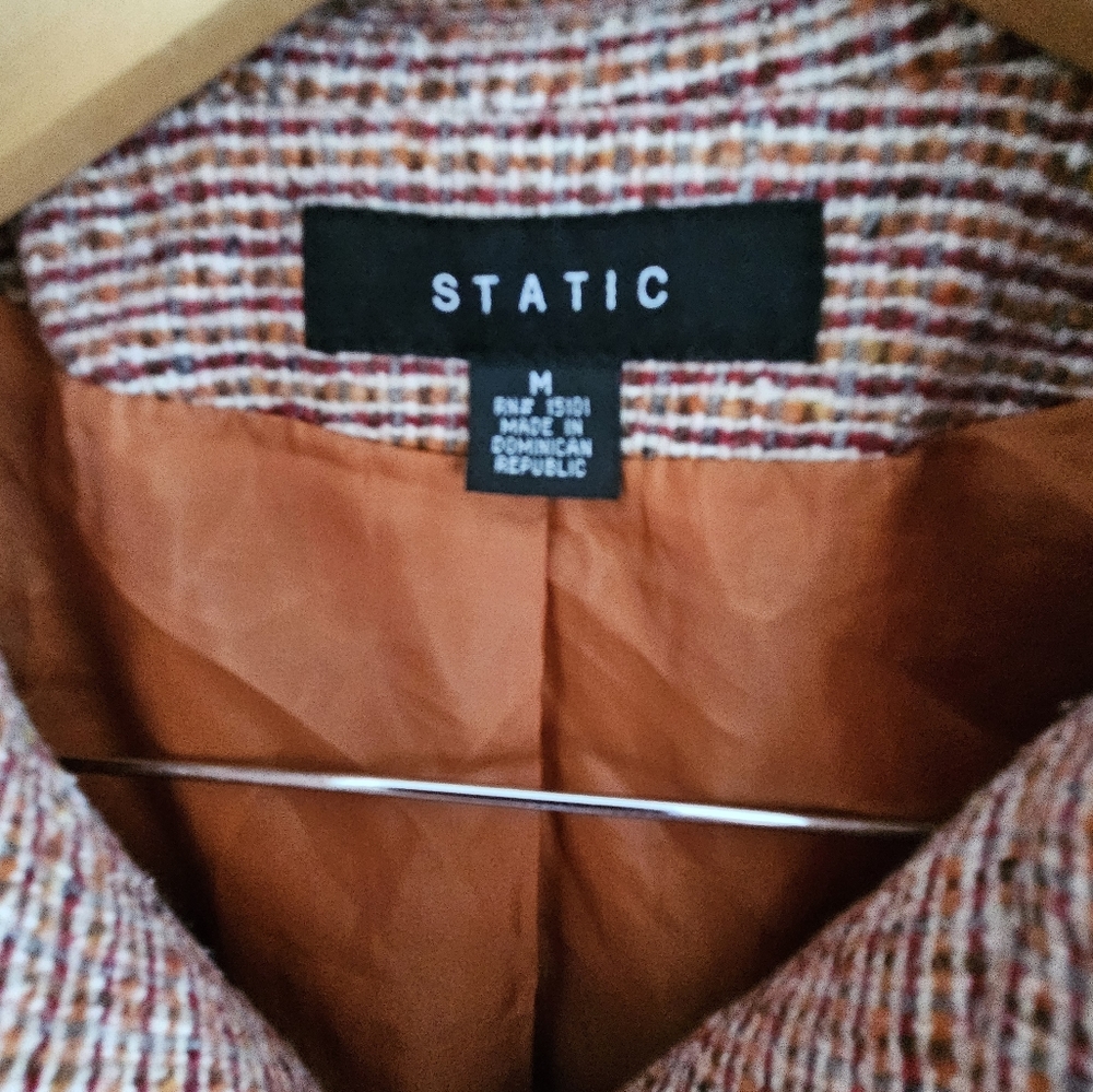 Static Button Down Winter Coat Size M - image 4